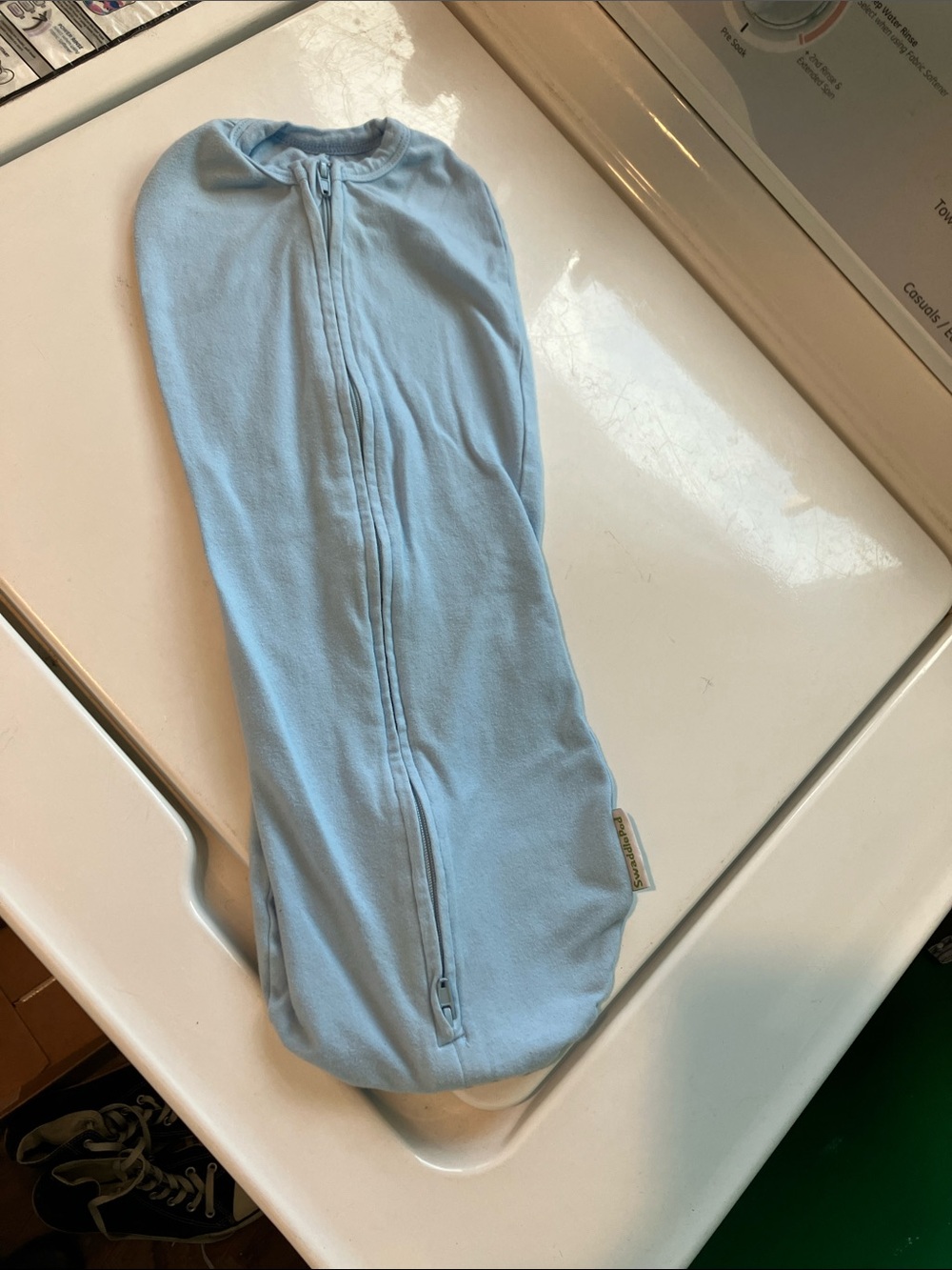 Light blue baby swaddlepod